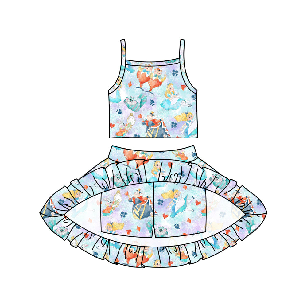 Toddle baby girls princess cartoon design swim fabrics skirt outfit