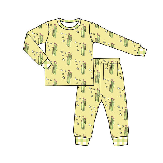 Western cactus design kids pajama set wholesal factory price