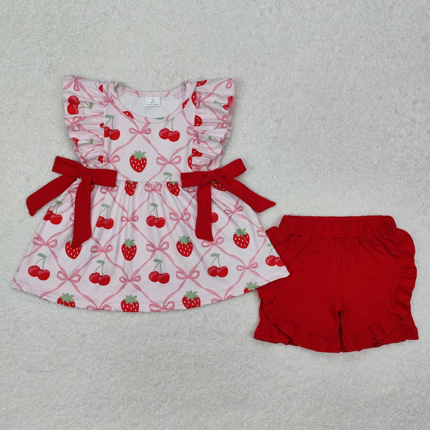 Baby girl strawberry design matching outfit