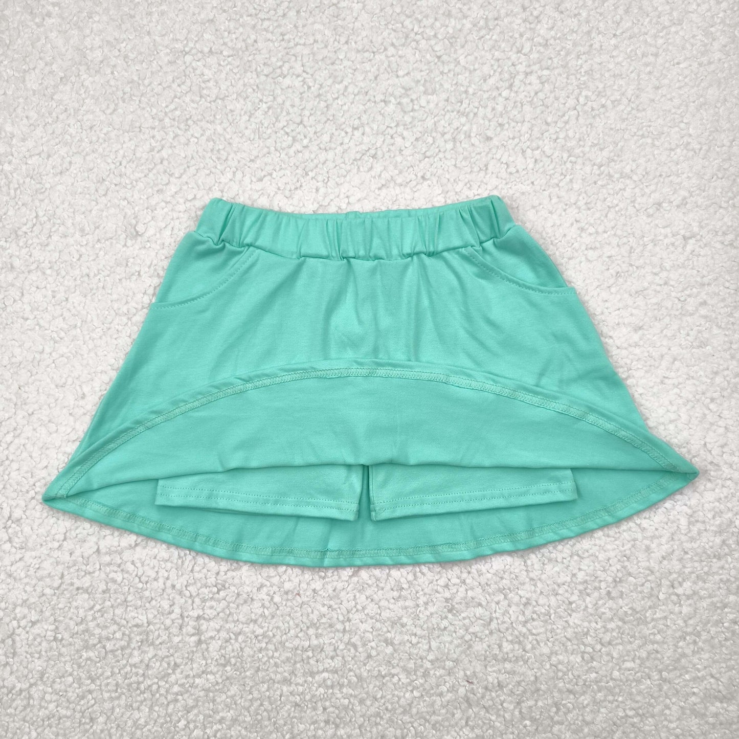 Baby girls blue pocket cotton skirt shorts