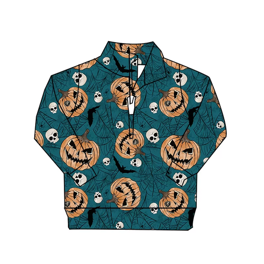 baby boy halloween pumpkin long sleeve pullover