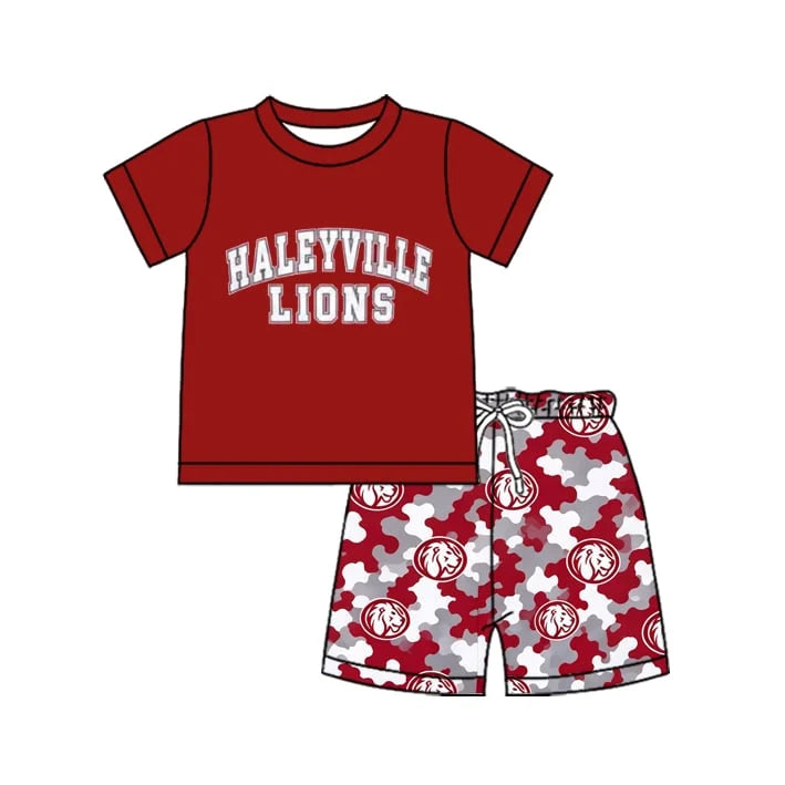 Custom team top matching shorts boy summer outfit wholesale factory price