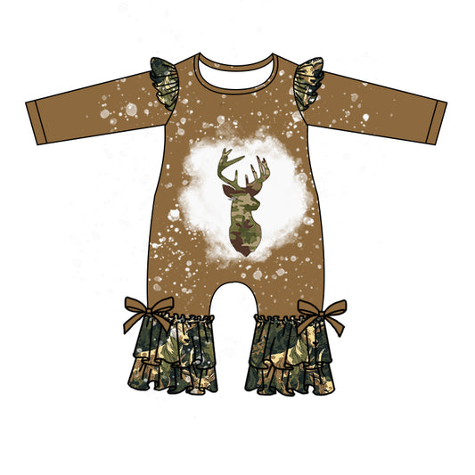Toddle girls long sleeve camouflage romper