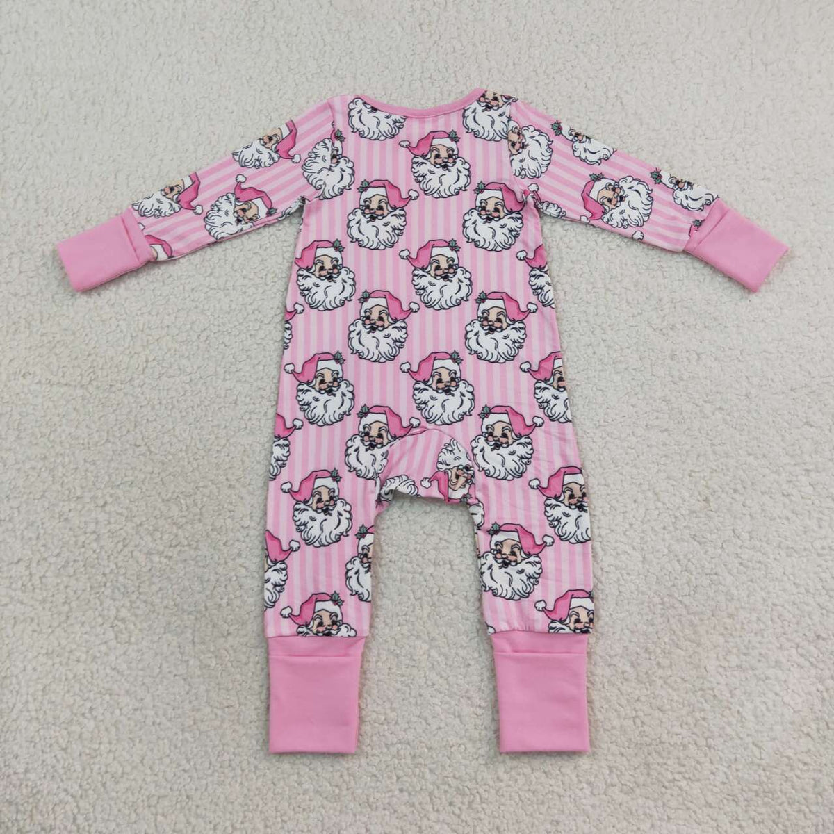 Toddle baby long sleeve Christmas santa claus print zip romper