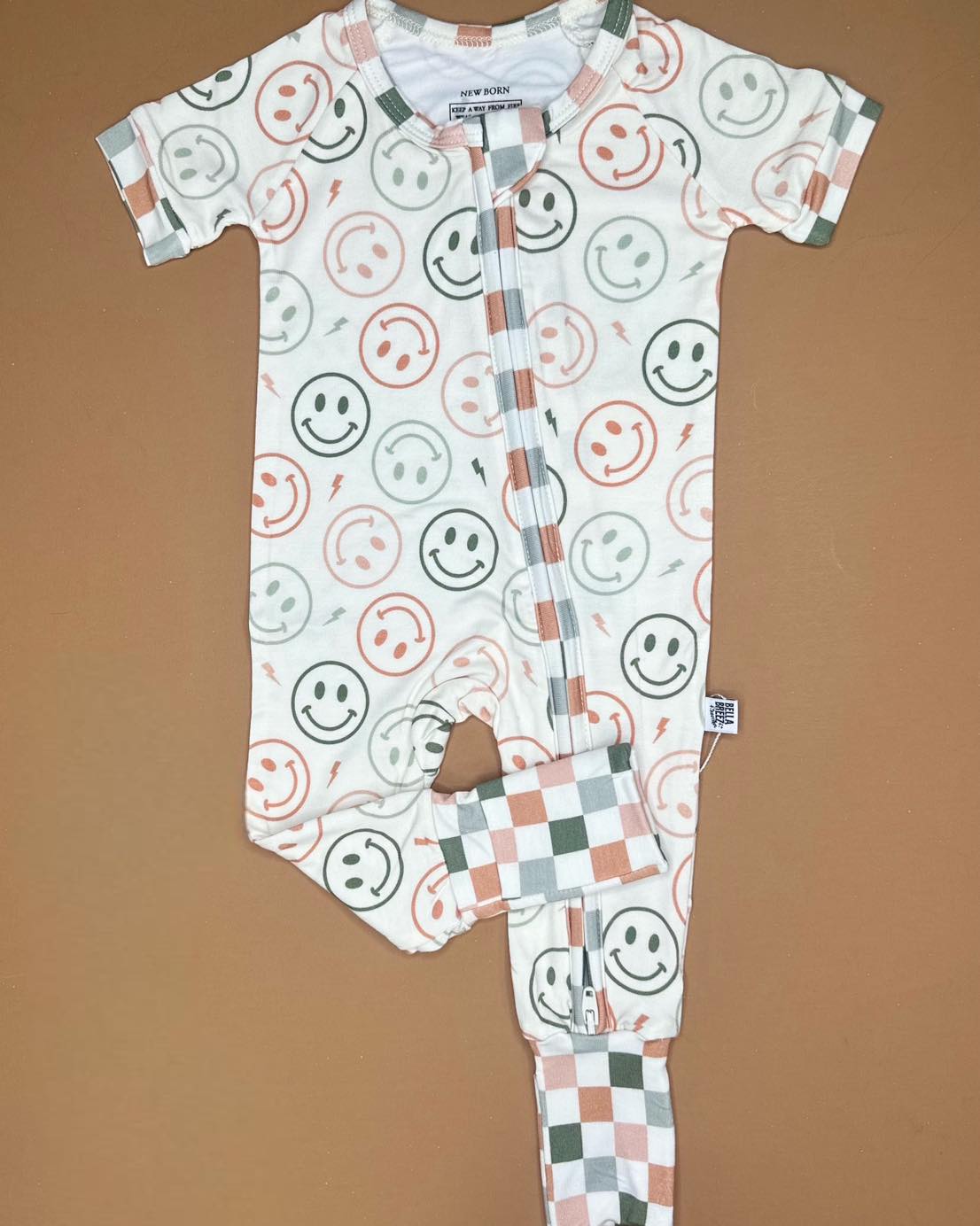 infant toddle girls smile face zip romper