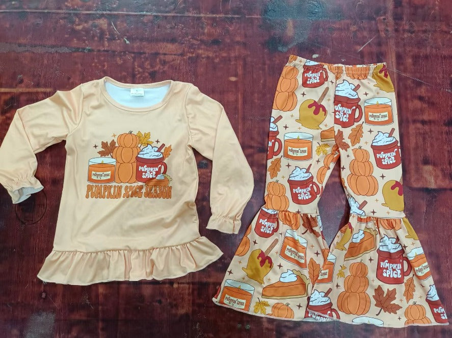 pumpkin fall season clothes set, moq 3