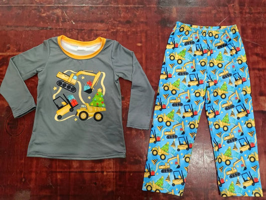 boy long sleeve Christmas pajama set, moq 3