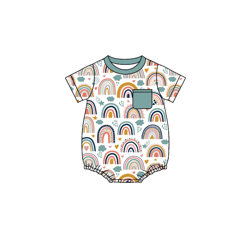 infant baby boy rainbow romper