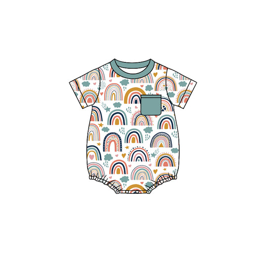 infant baby boy rainbow romper