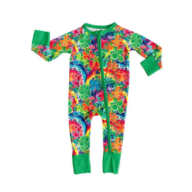 Toddle baby Saint Patrick's Daylong sleeve romper wholesale factory price