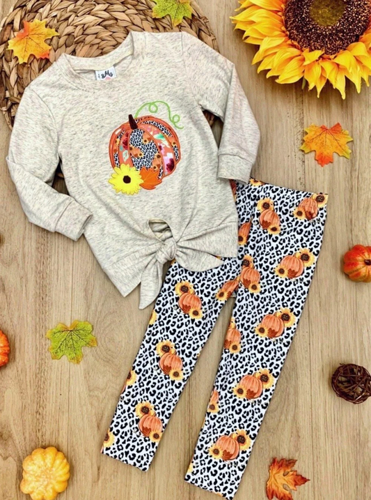 toddle baby cheetah pumpkin top matching leggings fall season clothes