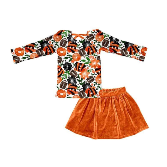 baby girls long sleeve top matching skirt 2pcs outfit. moq 3