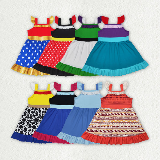 Little girls princess cartoon summer dress