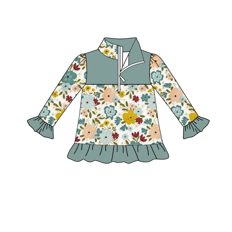 baby girls long sleeve floral pullover