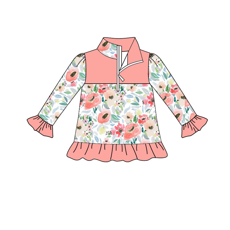 baby girls long sleeve floral pullover