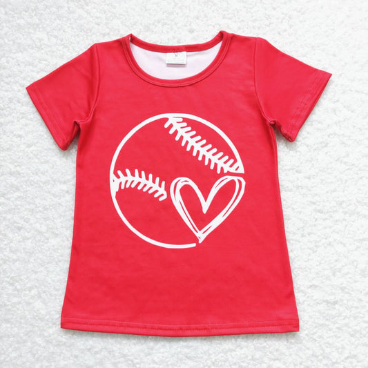 toddle baby girls baseball heart sports shirts