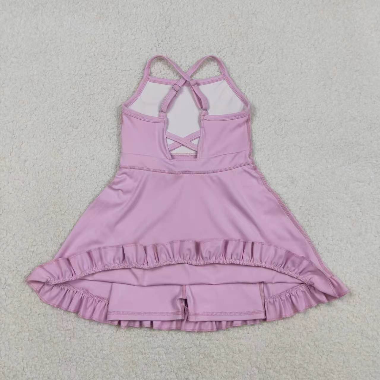 Sky blue color design girls yoga dress