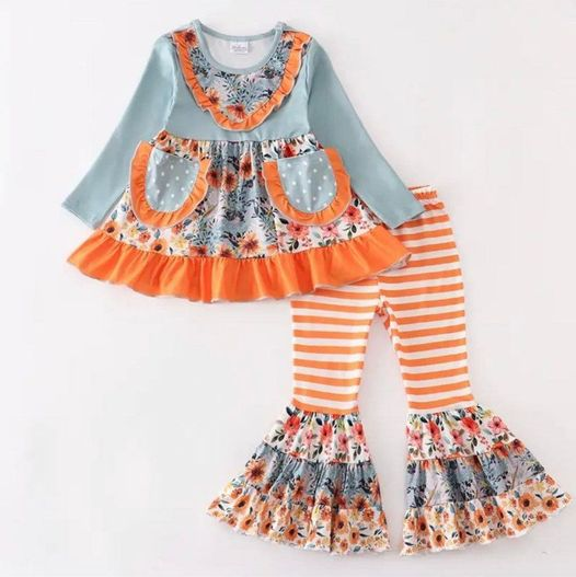 baby  girls long sleeve fall outfit