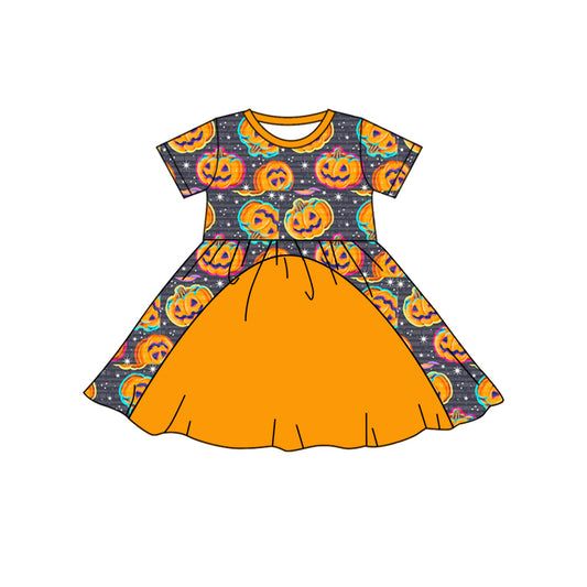 Halloween Pumpkin Wholesale Short Sleeve Dress