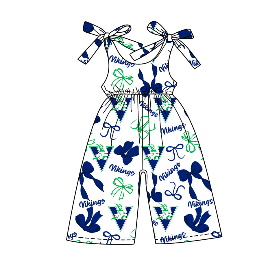toddle girls customn team print jumpsuit wholesale factory price