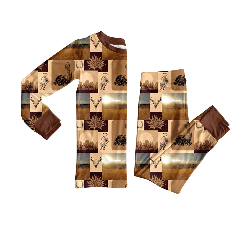 Kids wholesale western howdy design long sleeve outfit