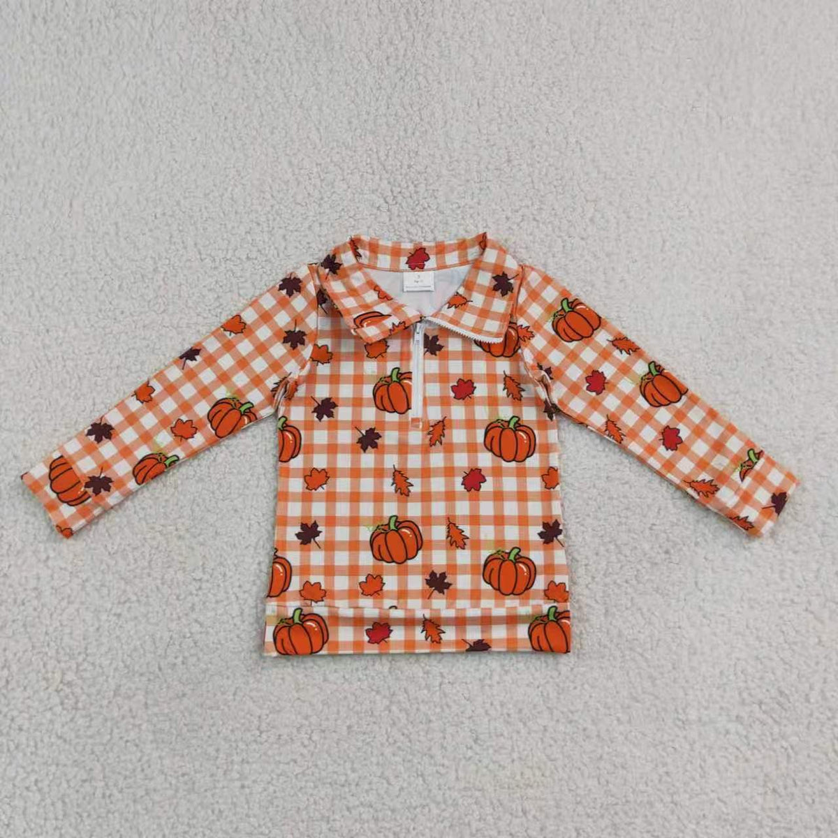 Fall pumpkin boys long sleeve pajama set outfit