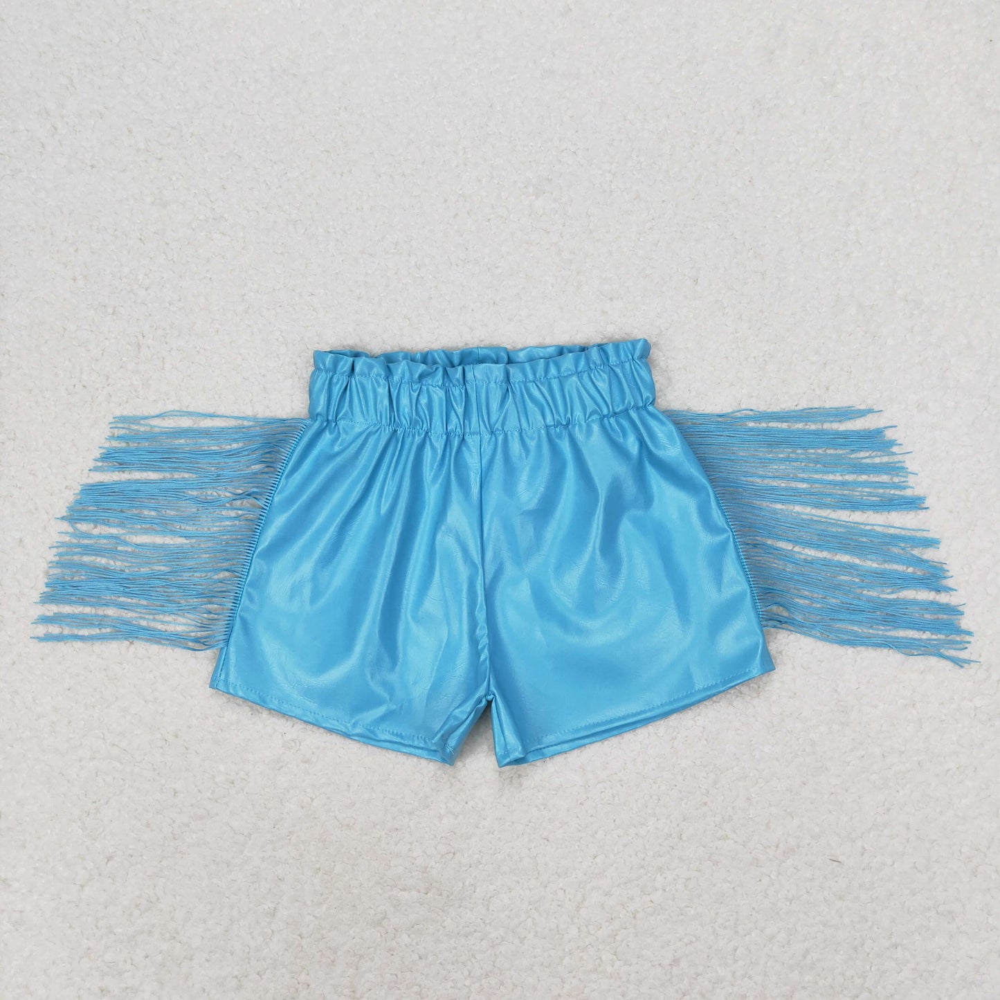 toddle girls colorful p-leather tassel summer shorts