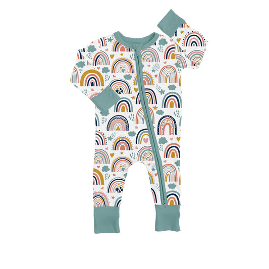 baby  long sleeve rainbow zip romper