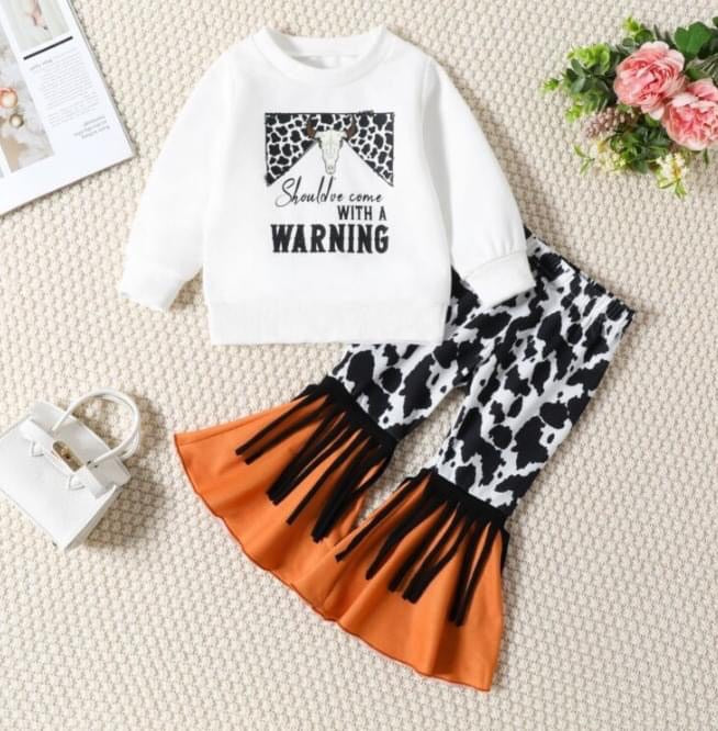 western cow warning clothing set