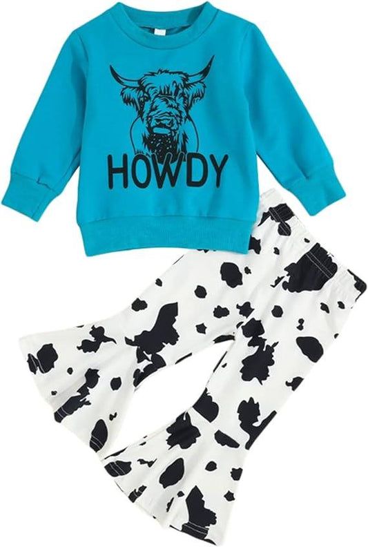 howdy cow long sleeve outfit