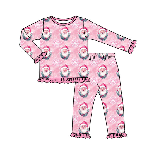 Kids girls Christmas santa long sleeve outfit