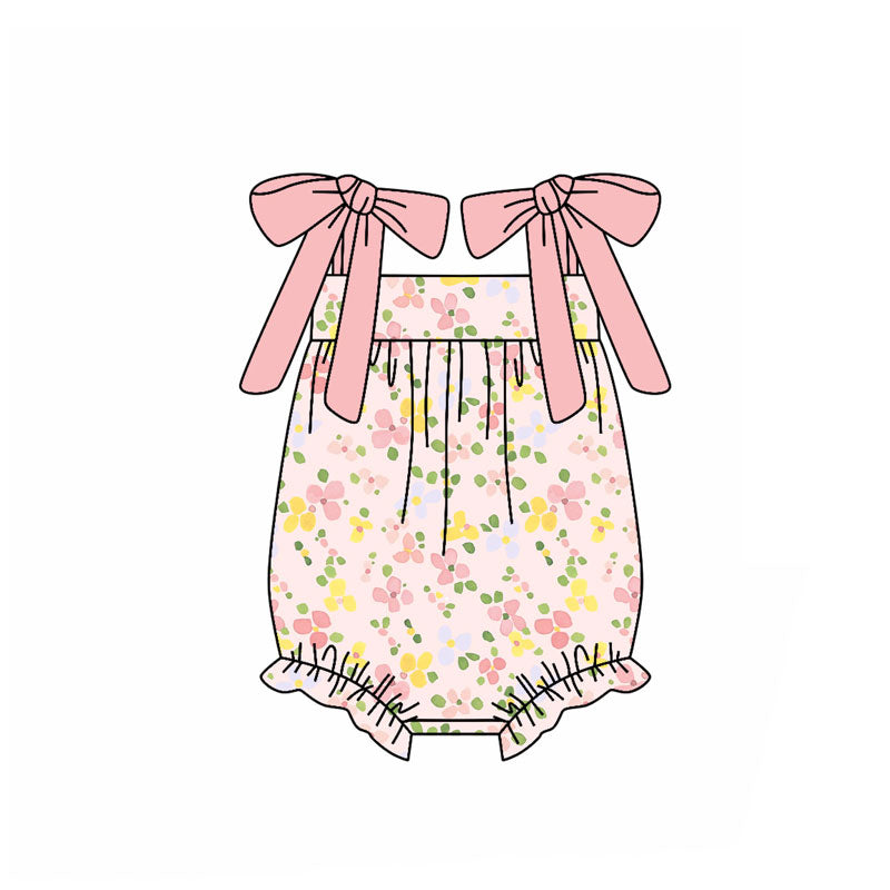 Toddle baby pink floral romper wholesale factory price