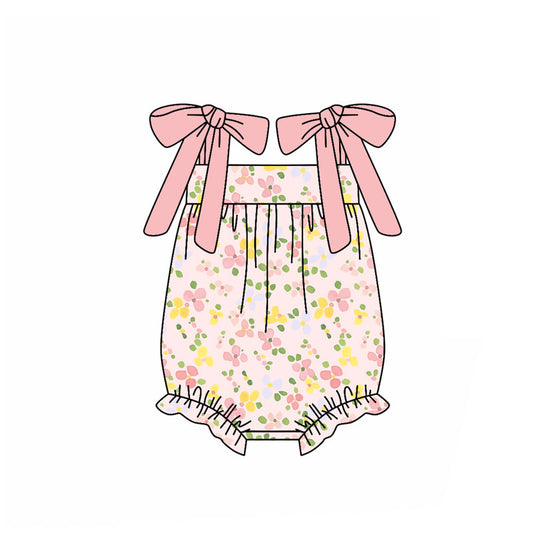 Toddle baby pink floral romper wholesale factory price