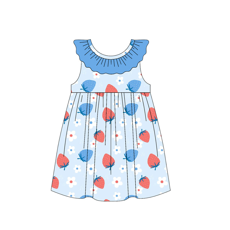 wholesale kids clothes custom strawberry design dress