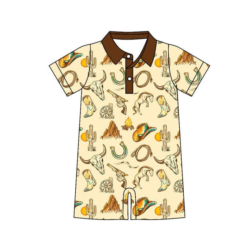 Toddle baby boy western romper wholesale factory price
