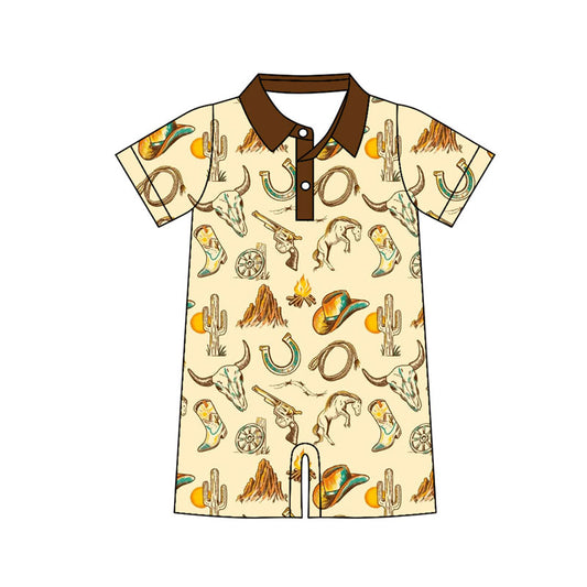 Toddle baby boy western romper wholesale factory price