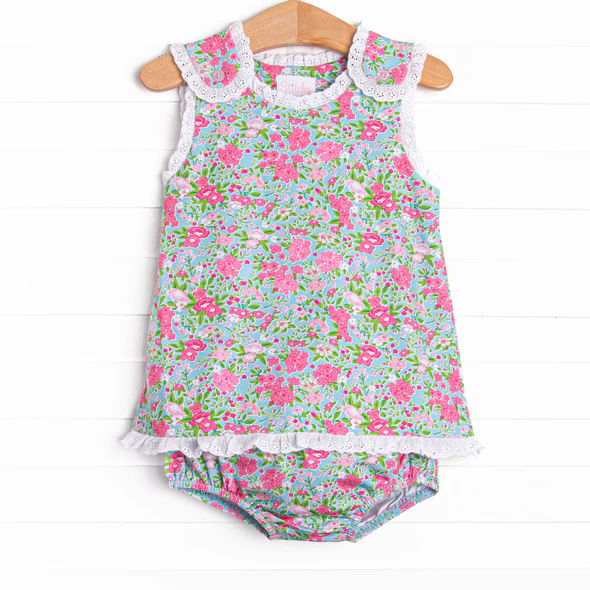 Toddle girls floral bummies set