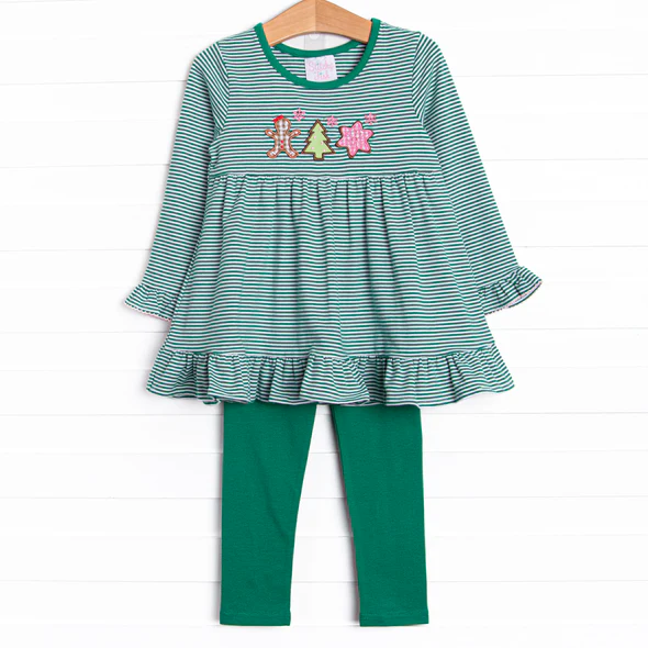 wholesale kids clothes Christmas tree gingerbread matching outfit