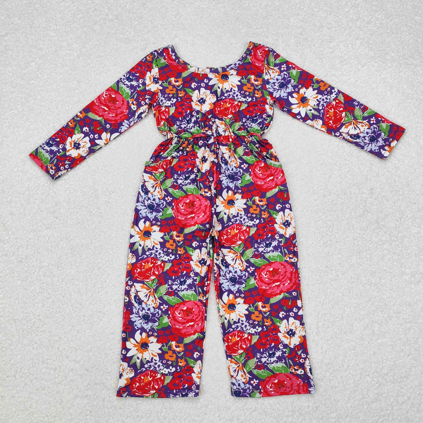 Best sister Wholesale kids baby girls wide leg floral matching jumpsuit