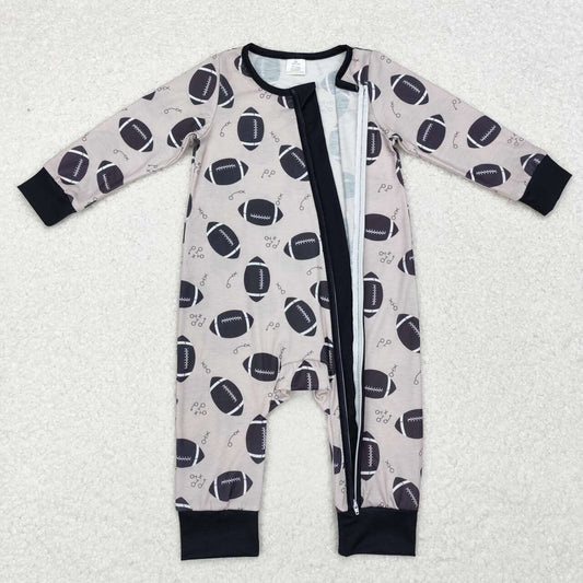 toddle baby kids football game day bambb zip romper