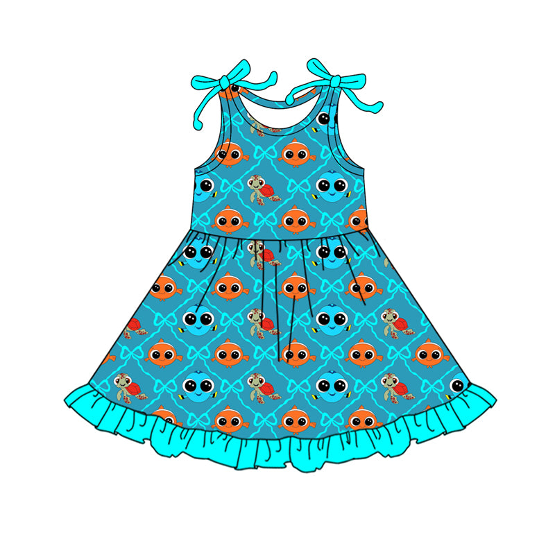wholesale kids clothes custom fish design dress
