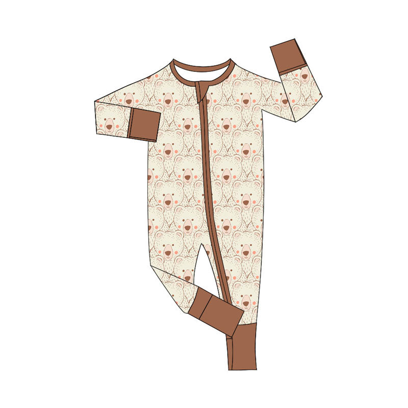 Beer design kids long sleeve zip romper