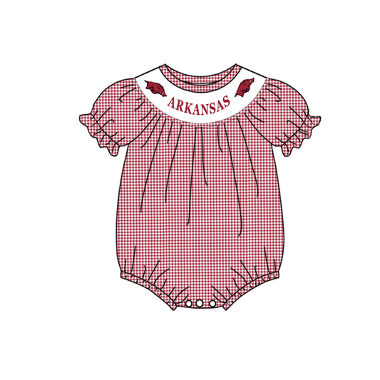 baby girl university football team custom romper