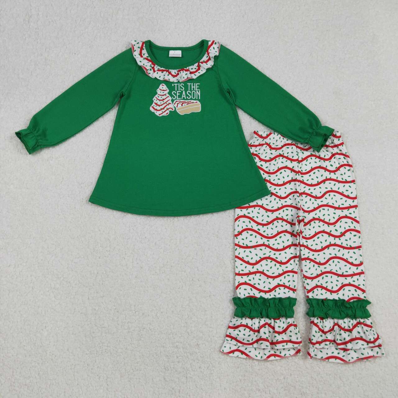 Toddle girls Christmas tree cake tunic top matching pants fall winter clothes