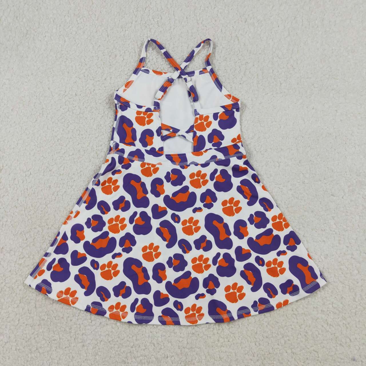 Clemson print girls summer yoga dress
