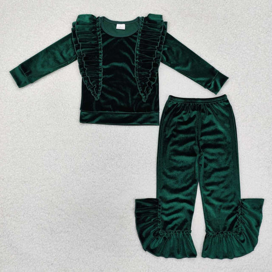 Christmas green velvet fall winter clothes