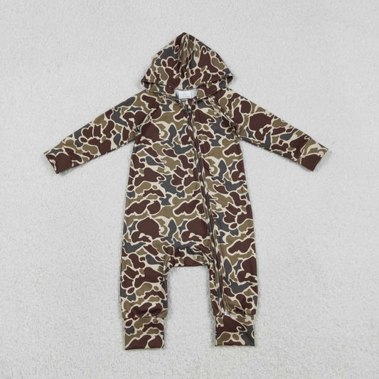 Hot sale baby boy brown camo design romper