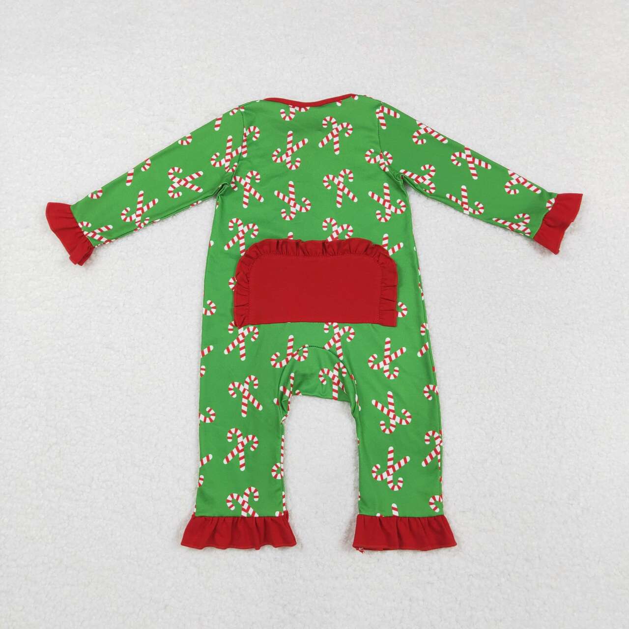 toddle baby girl christmas candy cane long sleeve zip romper