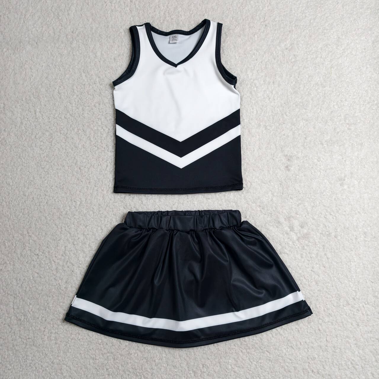 Black top matching skorts girls summer yoga outfit