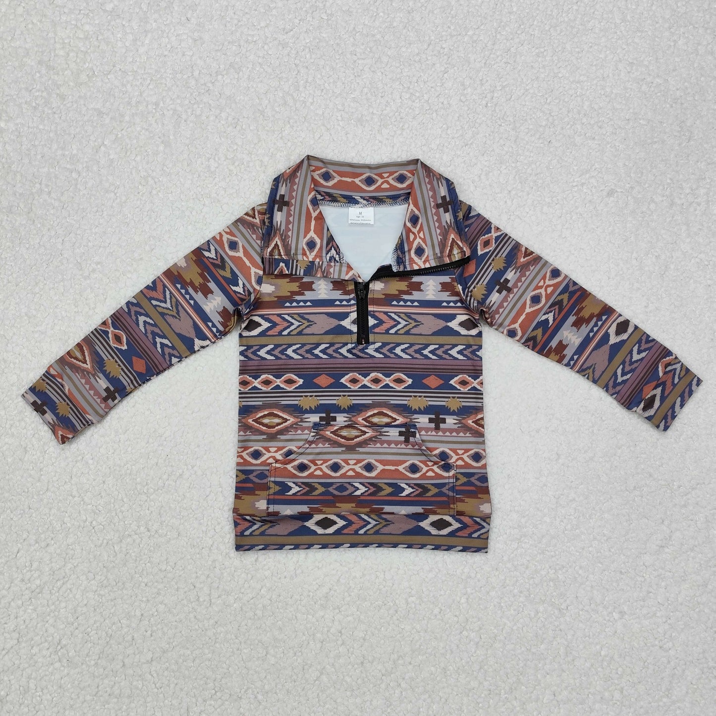 Western aztec baby boy pullover